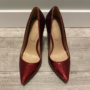 Aldo Red Sequin Shoes